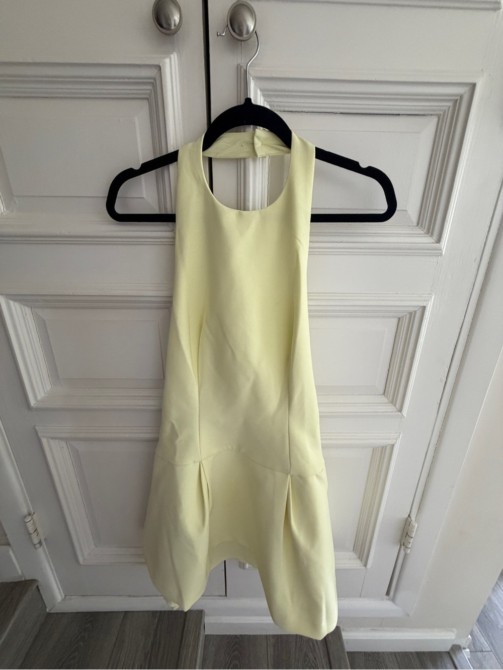 OddMuse London Pale Lemon Halter Mini Dress